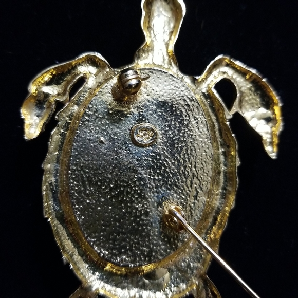 Vintage signed SJ Sea Turtle brooch - Picture 9 of 14